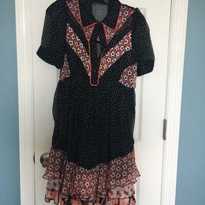 DVF Lou Silk-Chiffon Collared Mini Dress